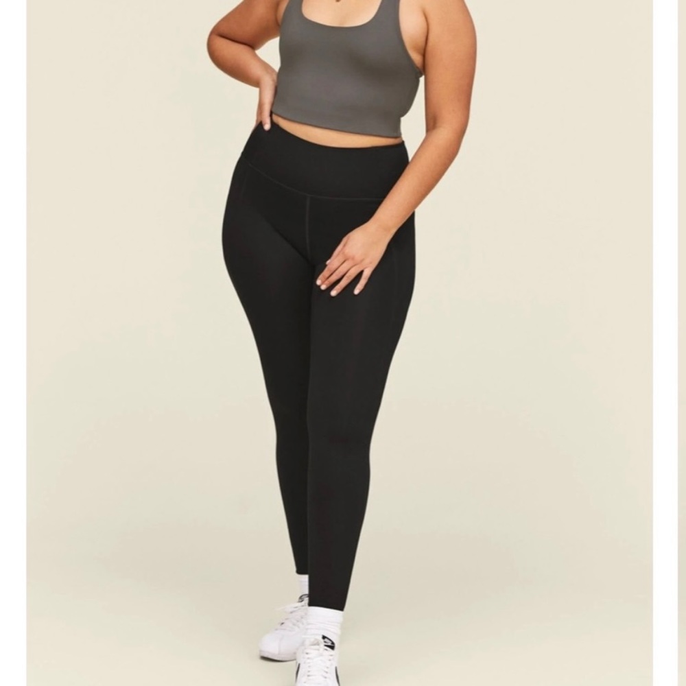 Girlfriend Collective Black High-Rise Compression Leggings XS
